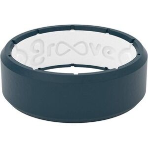 Groove Life Mens Silicone Breathable Wedding Ring Band Midnight Black Classic